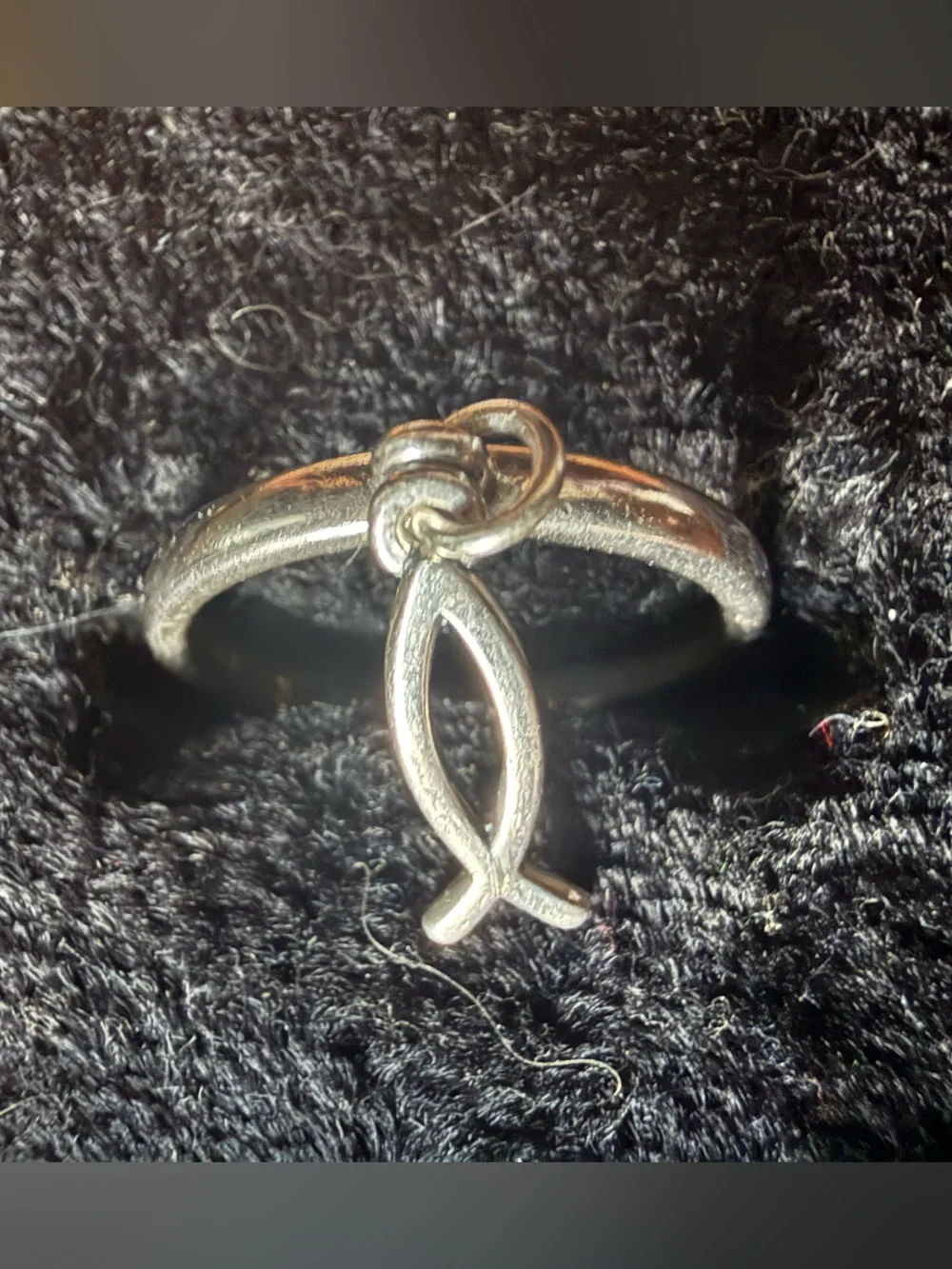 James Avery Sterling Silver Ichthys Charm Ring